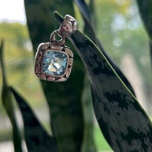 JOHN HARDY Sterling Silver 925 Aquamarine Necklace Pendant